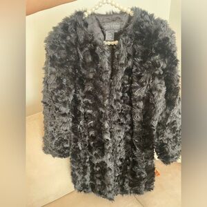 Black faux fur jacket